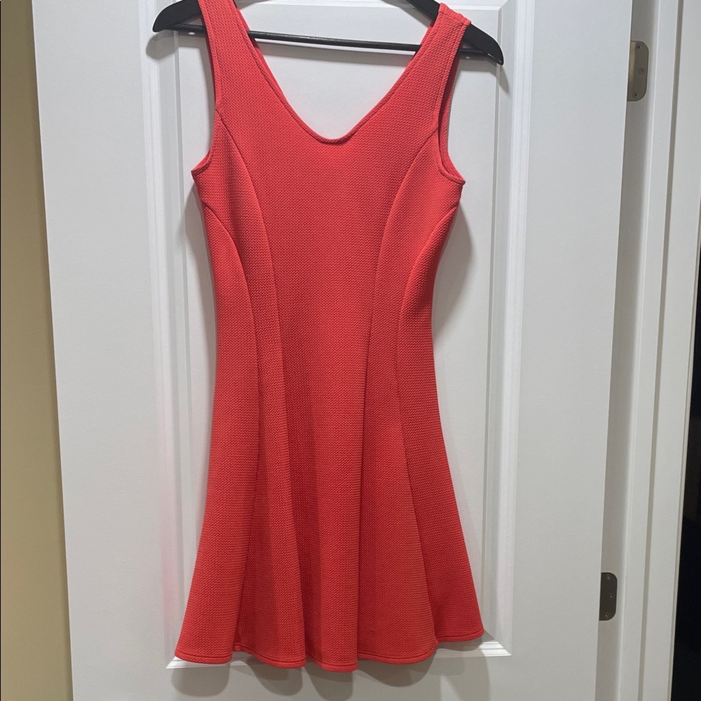 Chic Coral Sleeveless Mini Dress